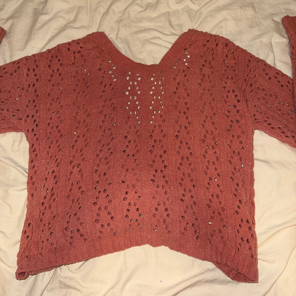 Women's Knit Backless Sweater - Rust